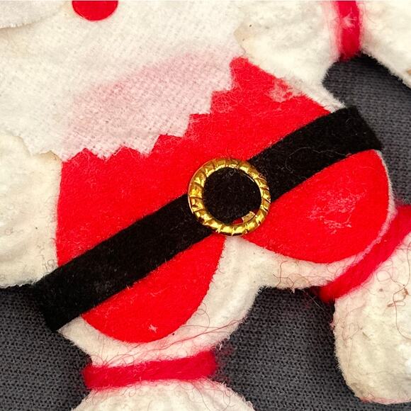 VTG 60s Flocked Felt Christmas Ornaments Retro Holiday Kitschy Whimsy Nostalgic - Picture 9 of 16